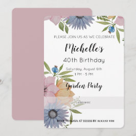 Garden Birthday Party Blume Einladung