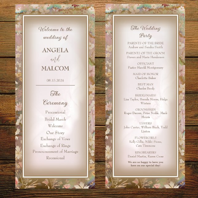 Garden Blooms Mariage Flat Programme (Créateur téléchargé)