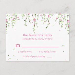 Garden Blooms Wedding RSVP Postcard Einladungspostkarte
