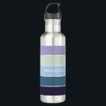 Garden Blues Farbblock Personalisiert Name Edelstahlflasche<br><div class="desc">Dieses farbenprächtige und moderne Design weist ein Farbblockmuster auf,  das lila mit Ihrem personalisierten Namen #waterbottles #personalized gifts ist</div>