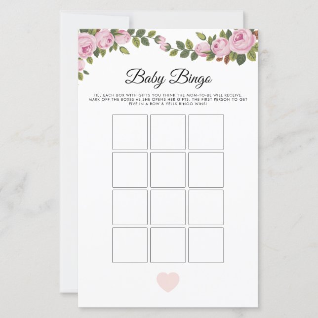 Garden Blume Baby Bingo Baby Showspiel (Vorderseite)
