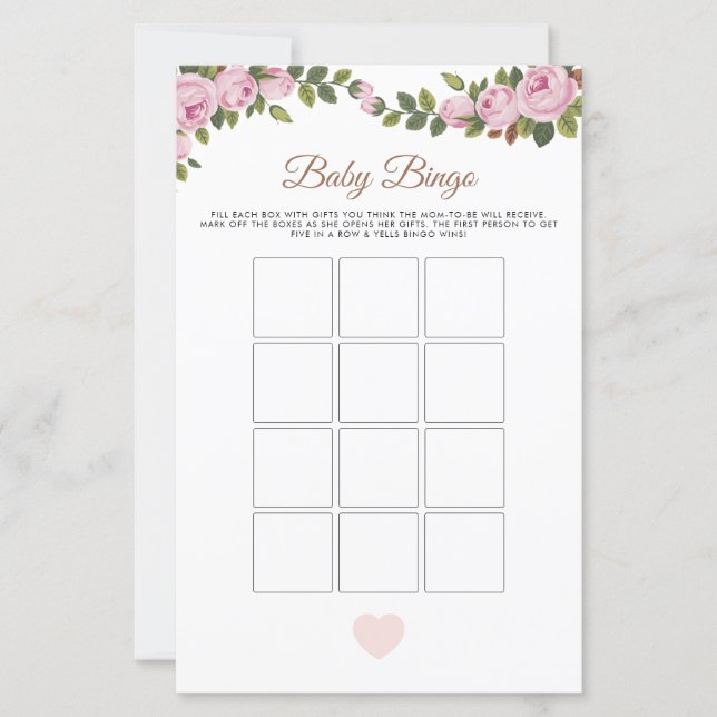 Garden Blume Baby Bingo Baby Showspiel (Vorderseite)