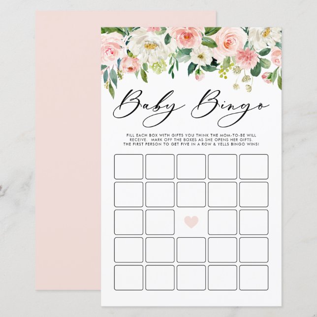 Garden Blume Baby Bingo Baby Showspiel (Vorne/Hinten)