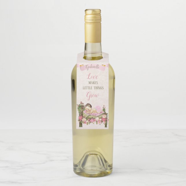 Garden Blume Bett Rose Rosa Elfenbeindusche Flaschenanhänger (Auf Flasche)