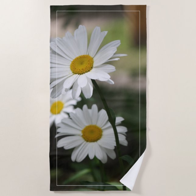 Garden Blume Daisies Strandtuch (Vorderseite)