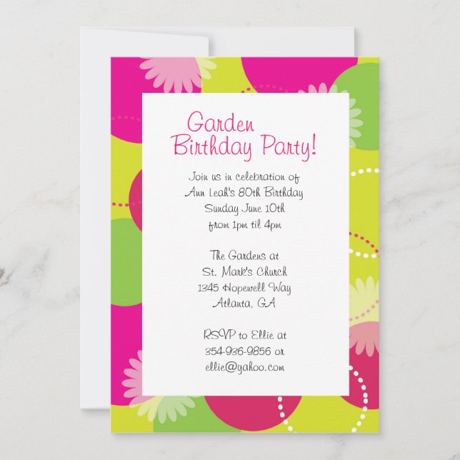 Garden Blume Einladung (Vorderseite)