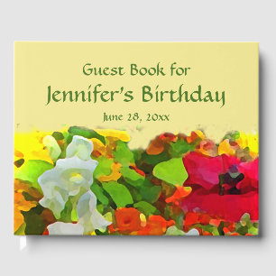 Garden Blume Floral Birthday Party Gästebuch