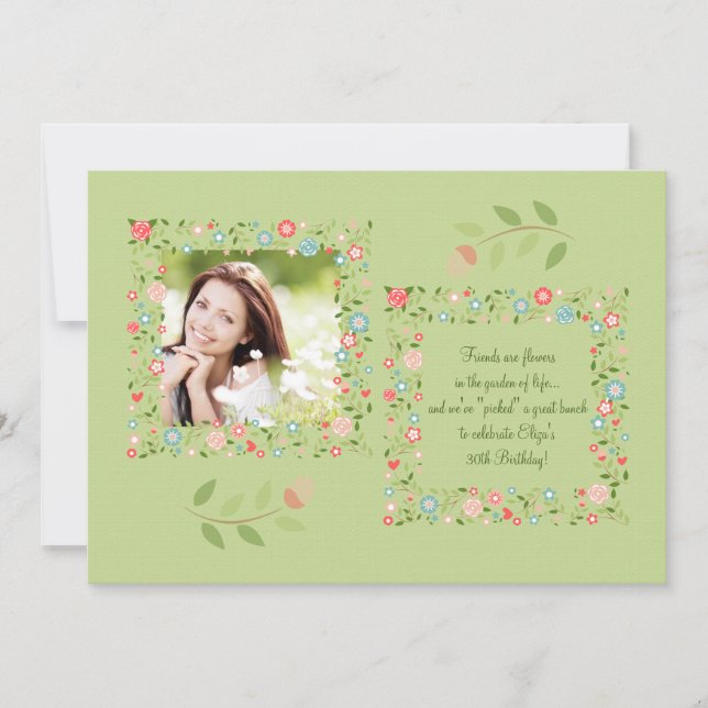 Garden Blume Foto Einladung (Vorderseite)