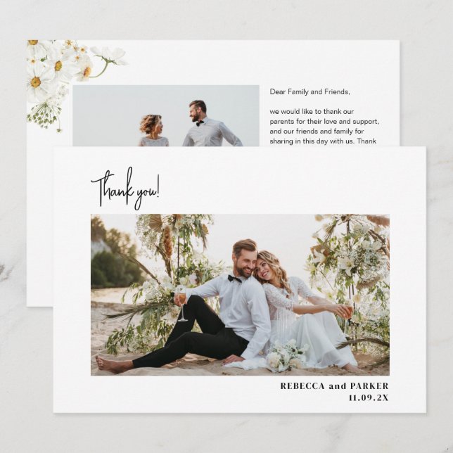 Garden Blume Hochzeit Danke Foto Qr Scan (Vorne/Hinten)