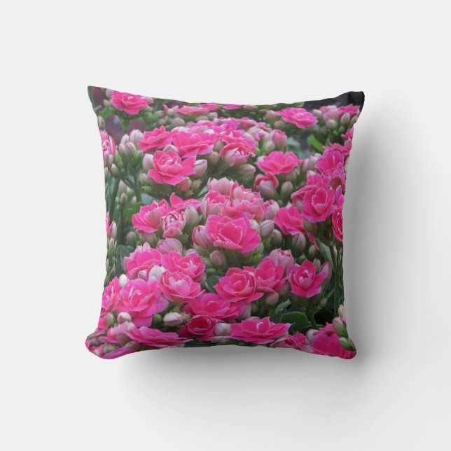 Garden Blume Hübsch Rosa Blüten Blumen Kissen (Vorderseite)