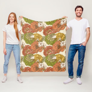 Garden Blume Pattern Fleecedecke