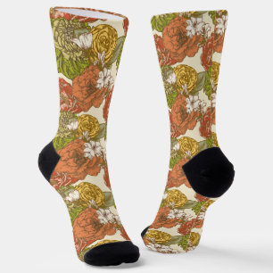 Garden Blume Pattern Socken