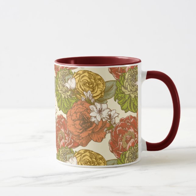 Garden Blume Pattern Tasse (Rechts)