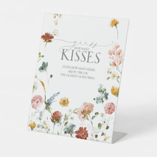 Garden Blume Wasserfarbe Wie viele Küsse Sockelschild