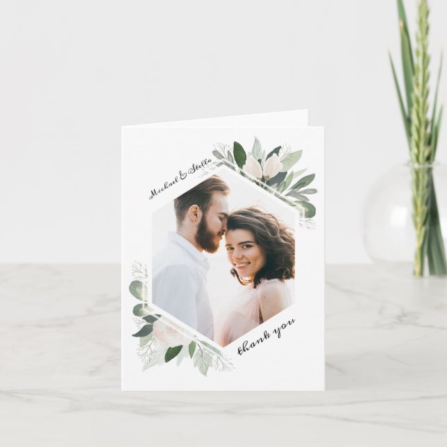 Garden Blush Thank You Note Card Dankeskarte (Vorderseite)