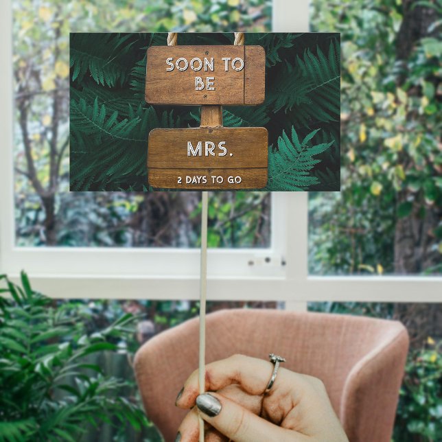 Garden Brautparty Grün Botanisch und Holz Prop Rechteckiger Aufkleber (Von Creator hochgeladen)