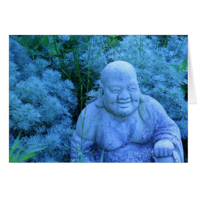 Garden Buddha (Blank Foto Card) (Vorderseite (Horizontal))