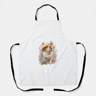 Garden Bulldog � Floral Funny Dog Schürze
