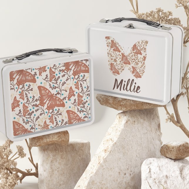 Garden Butterfly boho Metall Brotdose (Boho lunch box)