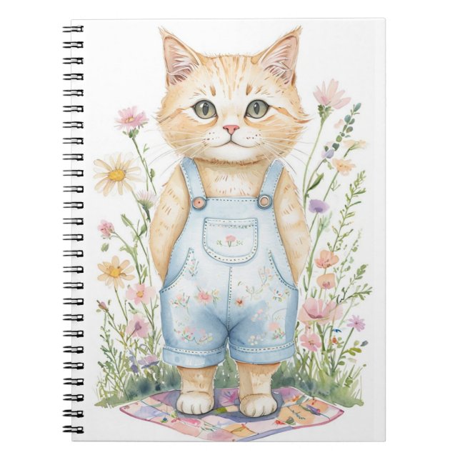 Garden Cat Notebook oder Journal Notizblock (Vorderseite)