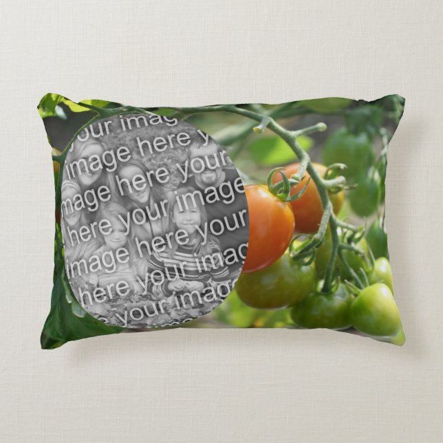 Garden Cherry Tomaten Fügen Sie Ihr Foto Dekokissen (Vorderseite)