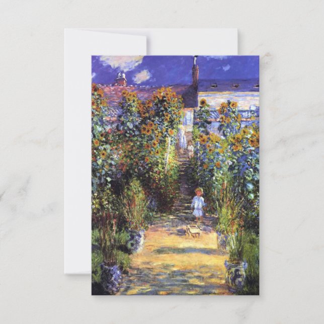 Garden Claude Monet Sommer Sonnenblumen Blume  Dankeskarte (Vorderseite)
