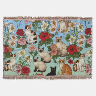 Garden Companions – Floral Cats in Bloom Decke