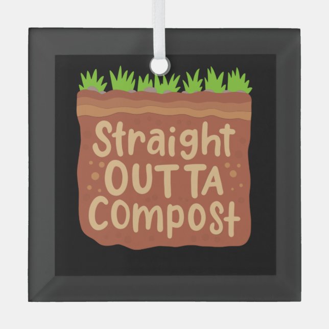 Garden Compost Geschenk Ornament Aus Glas (Vorderseite)