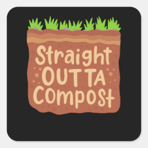 Garden Compost Geschenk Quadratischer Aufkleber
