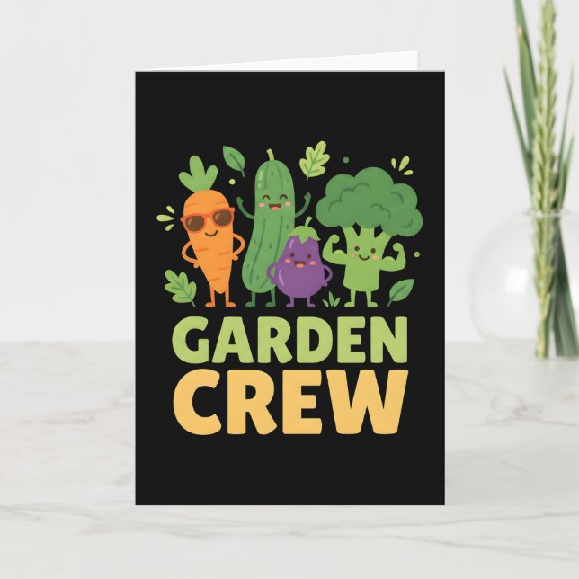 Garden Crew Vegetable Characters funny Karte (Vorderseite)