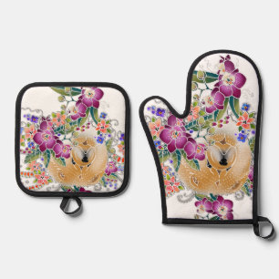 GARDEN DANCE Chow Oven Mitt & Pot Holder Set