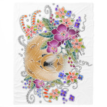 GARDEN DANCE CHOW white - Fleece Blankon 3 Größen
