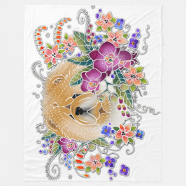 GARDEN DANCE CHOW white - Fleece Blankon 3 Größen
