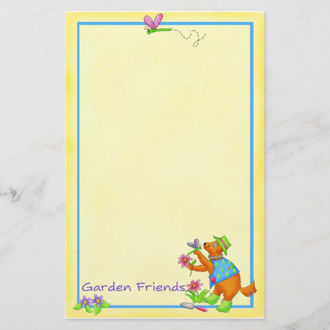 Garden Dog "Garden Friends" Geschichten Briefpapier (Vorderseite)