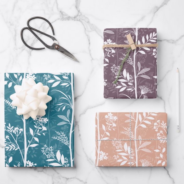 Garden Dream Elegant Botanical Silhouettes Geschenkpapier Set (Vorderseite)