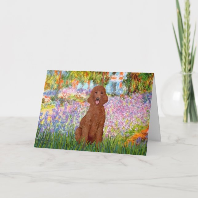 Garden - Dunkles rotes Poodle #1 Karte (Vorderseite)