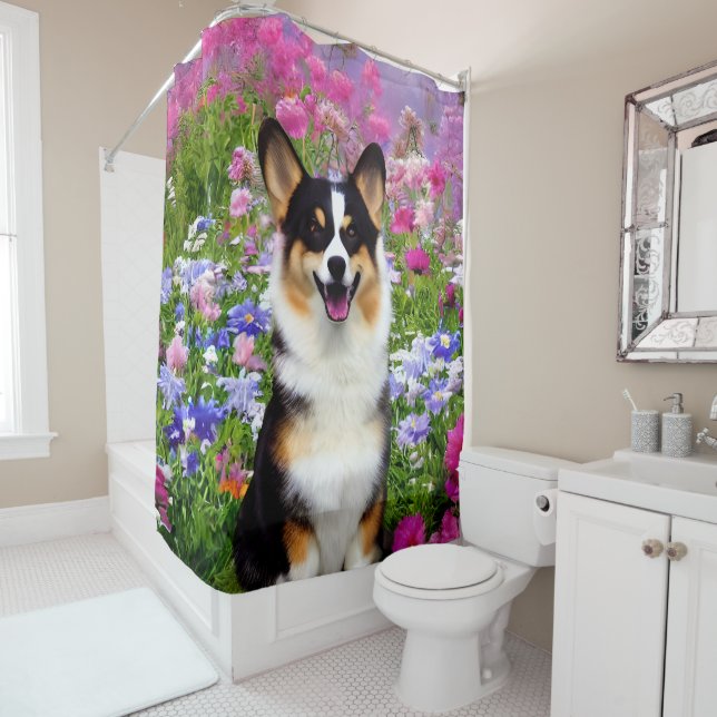Garden Dweller Corgi Duschvorhang (Beispiel)