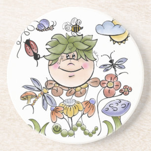 Garden Fairy Folk Sandstein Untersetzer