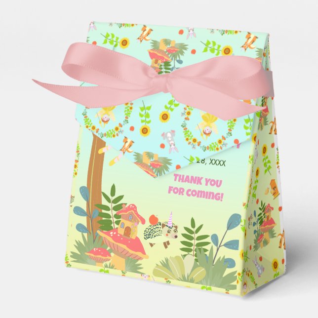 Garden Fairy mit Tierfreunden Geburtstagsparty Geschenkschachtel (Vorderseite)