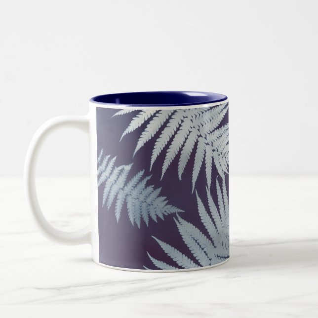 Garden Fern Blue Coffee Mug (Gauche)