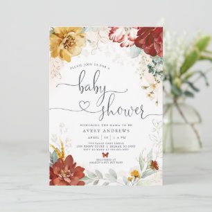 Garden Floral Baby Dusche Einladung