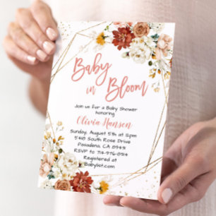 Garden Floral Baby in Bloom Baby Dusche Einladung