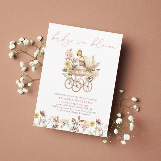 Garden Floral Baby in Bloom Baby Dusche Einladung