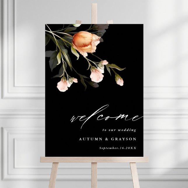 Garden Floral Bouquet Mariage noir Affiche de bien (Créateur téléchargé)