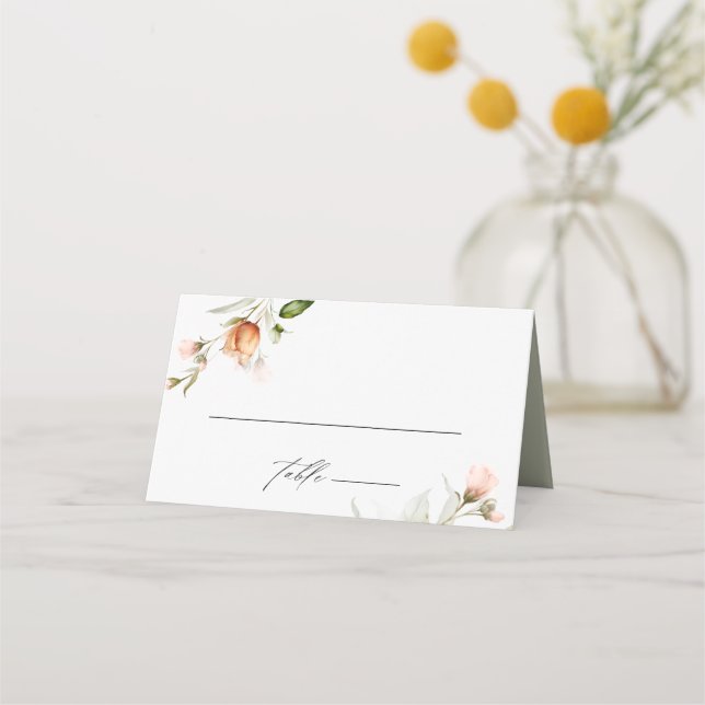 Garden Floral Bouquet Platzkarte (Vorderseite)