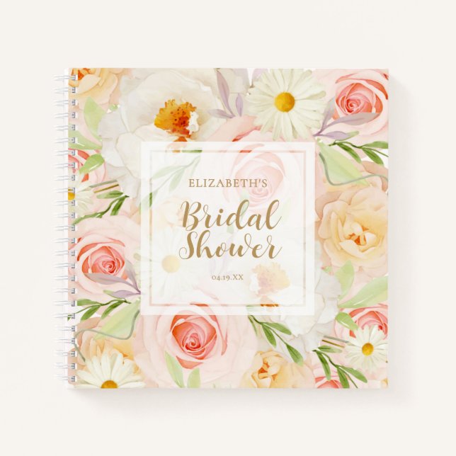 Garden Floral Brautparty Gästebuch Notizbuch (Vorderseite)