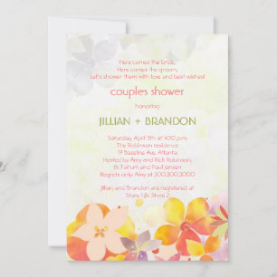 Garden Floral Coups Polterabend Einladung