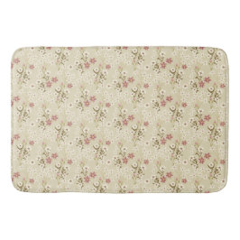 Garden Floral Delight in soft magenta and white Badematte