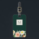 Garden Floral Monogram Gepäckanhänger<br><div class="desc">Vintag inspiriert Aquarellgarten Blume und Blattwerk,  monogramm Gepäckanhänger. Passen Sie den Stil und die Farben des Schriftartes an.</div>