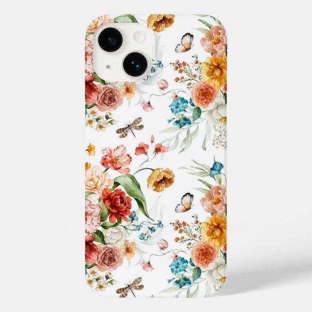 Garden Floral Pattern Case-Mate iPhone 14 Hülle (Rückseite)
